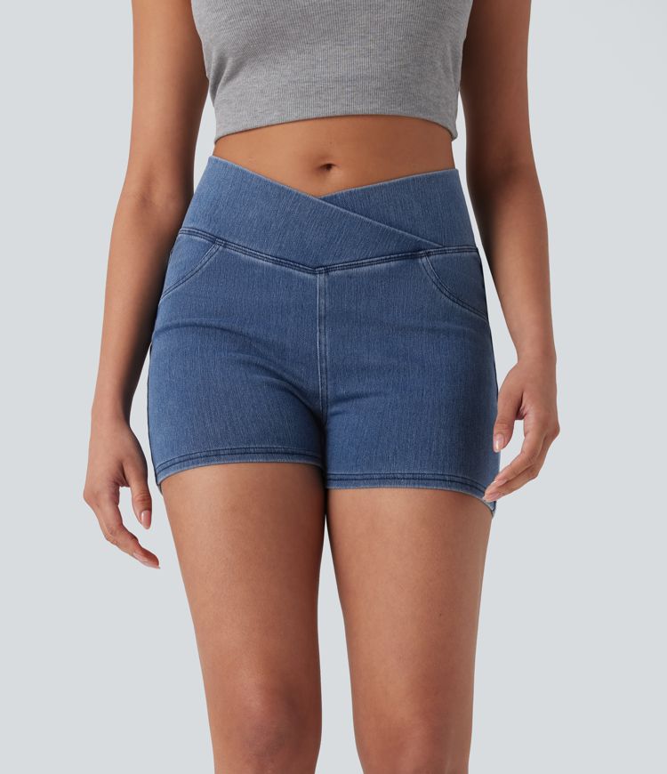 CurveLift™ High Waisted Pocket Denim Casual Shorts 3"