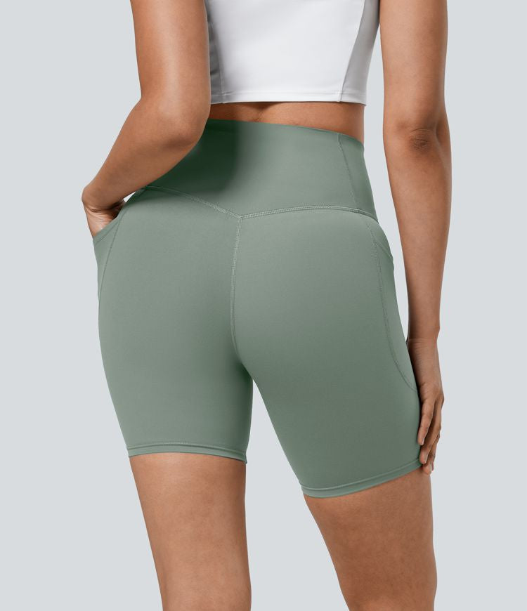 CurveLift™ High Waisted Tummy Control Pocket Shaping Training Biker Shorts 7''
