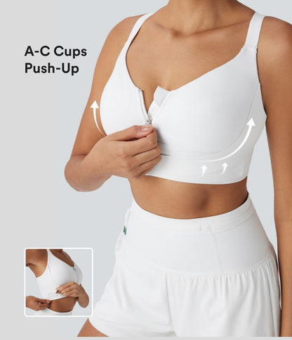 CurveLift™ Medium Support Push Up Zipper Adjustable Buckle Quick Dry Running