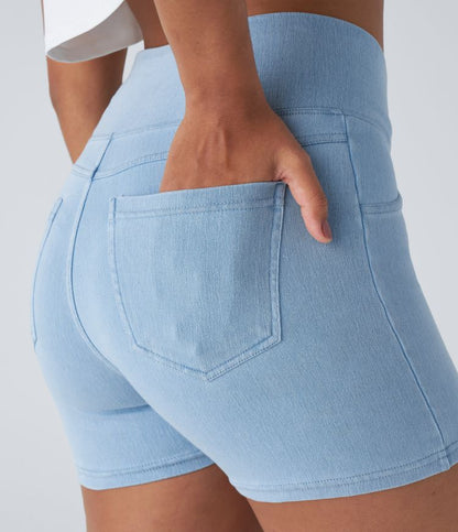 CurveLift™ High Waisted Pocket Denim Casual Shorts 3"