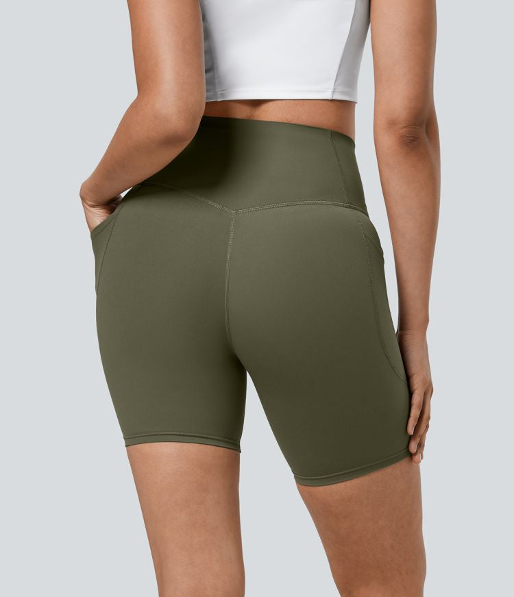 CurveLift™ High Waisted Tummy Control Pocket Shaping Training Biker Shorts 7''
