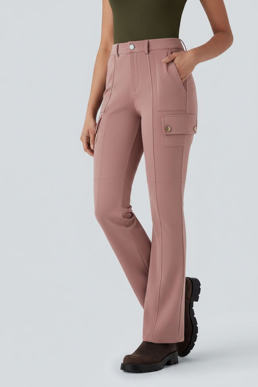 Cargo Flare Pants - Dusty Rose