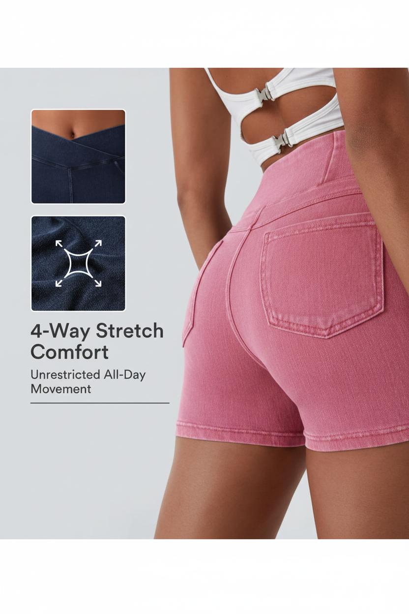 Denim Shorts - Candy Pink
