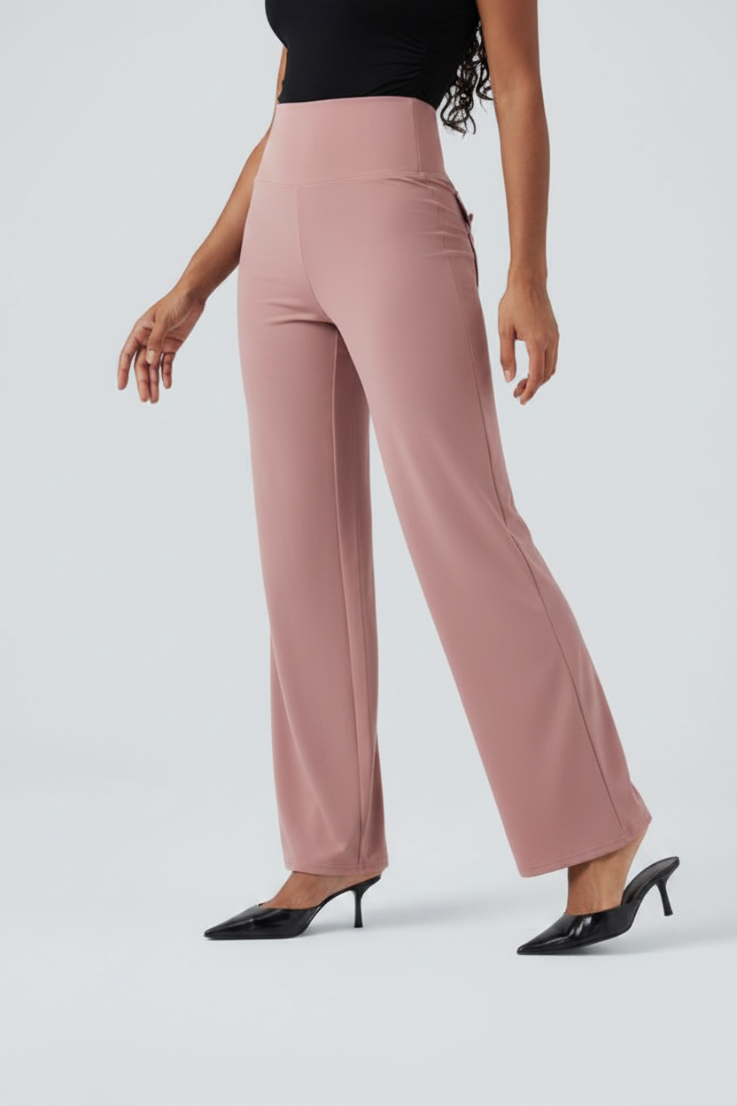 Pink Wide-Leg Pants - Full View